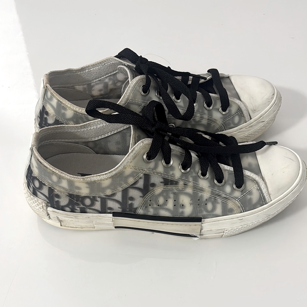 DIOR - Clear Black and White Graphic Sneakers